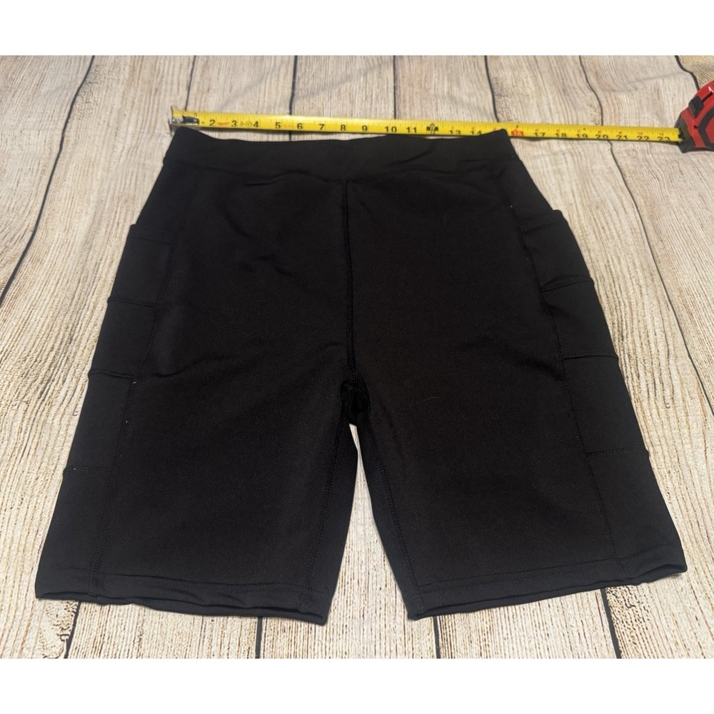 POP Fit Black Legging Style Shorts w/Pockets 7" Inseam Sz 2XL Tb32